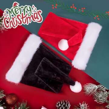 Lainlight Long Santa Hats for Adult Unisex Plush Deluxe Christmas Hat Winter Christmas Costume for Festive Holiday Party Supplies Black