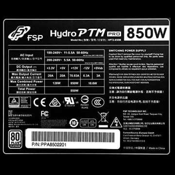 FSP Hydro PTM 850W Pro 80 Plus Platinum Full Modular 12V Power Supply (HPT2-850)