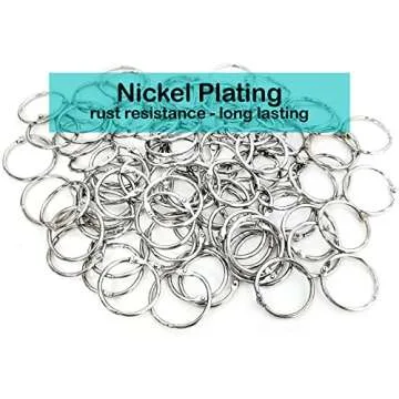 Loose Leaf Binder Rings 2 Inch, Metal Book Rings for Index Cards 50 Pack, Heavy Duty Nickel Plated Great for Flashcards, Home, School and Office