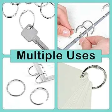 Loose Leaf Binder Rings 2 Inch, Metal Book Rings for Index Cards 50 Pack, Heavy Duty Nickel Plated Great for Flashcards, Home, School and Office