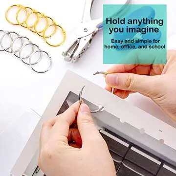 Loose Leaf Binder Rings 2 Inch, Metal Book Rings for Index Cards 50 Pack, Heavy Duty Nickel Plated Great for Flashcards, Home, School and Office