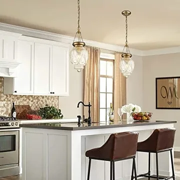 Charming Brass Gold Glass Pendant Light for Any Space