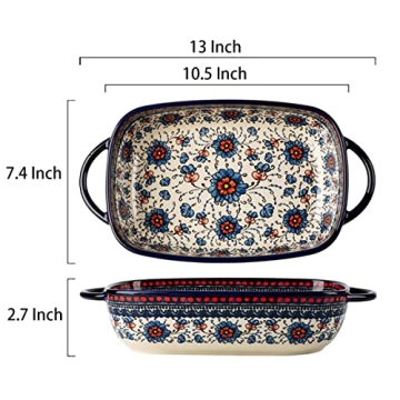 Bicuzat Vintage Ceramic Baking Dish 60 OZ Oven Safe