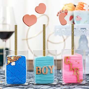 100 Pack Romantic Rice Krispie Treat Boxes for Events