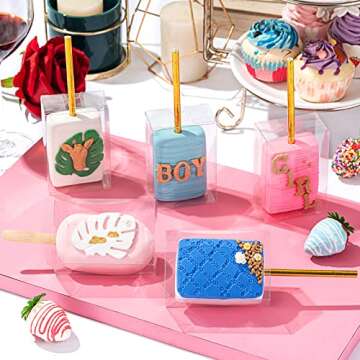 100 Pack Romantic Rice Krispie Treat Boxes for Events