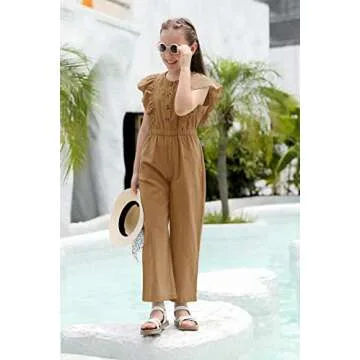 Trendy GAMISOTE Girls Khaki Jumpsuit for All Occasions