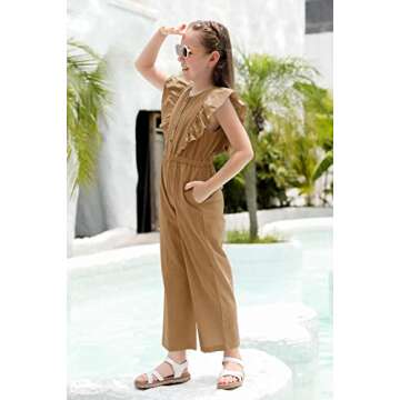 Trendy GAMISOTE Girls Khaki Jumpsuit for All Occasions