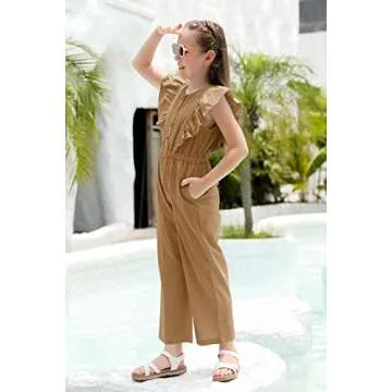Trendy GAMISOTE Girls Khaki Jumpsuit for All Occasions
