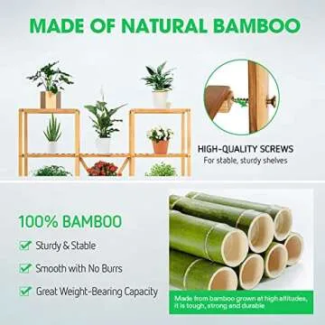 VIVOSUN Bamboo Plant Stand 5-Tier Indoor Rack for Plants