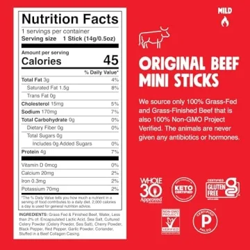 Chomps Snack Size Beef Jerky Sticks - Healthy Protein Treat