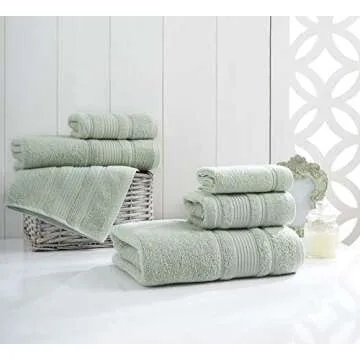 Qute Home 4-Piece Bath Towels Set, 100% Turkish Cotton Premium Quality Towels for Bathroom, Quick Dry Soft and Absorbent Turkish Towel, Set Includes 4 Bath Towels (Green)