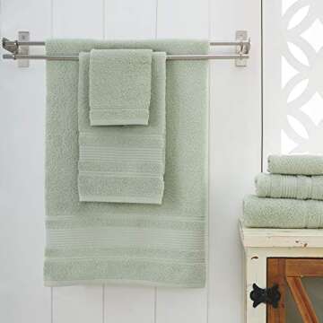 Qute Home 4-Piece Bath Towels Set, 100% Turkish Cotton Premium Quality Towels for Bathroom, Quick Dry Soft and Absorbent Turkish Towel, Set Includes 4 Bath Towels (Green)