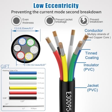 Matugajp 18AWG 6 Wire Cable 100ft - Premium Tinned Copper