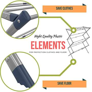 Clothes Drying Rack - Drying Rack - Laundry Drying Rack - Laundry Hanger - Baby Clothes Drying Rack - Folding Drying Rack - Portable Drying Rack - Accordion Drying Rack - Expandable Drying Rack