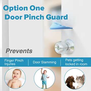 Neobay Door Pinch Guard and Stopper, Durable Silicone Finger Pinch Guard, Prevents Injuries, Slammin...