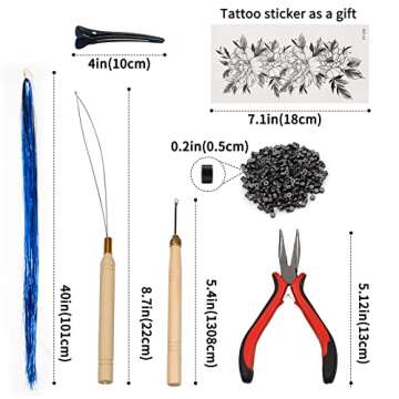 SYGY 13 Colors Tinsel Extensions Kit for Women, Girls - Heat Resistant Glitter Sparkling Shiny Synthetic Strands for Halloween Cosplay