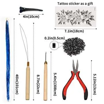 SYGY 13 Colors Tinsel Extensions Kit for Women, Girls - Heat Resistant Glitter Sparkling Shiny Synthetic Strands for Halloween Cosplay