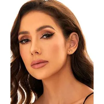 ESLALA 14K Gold Nose Ring Hoop Set for Women