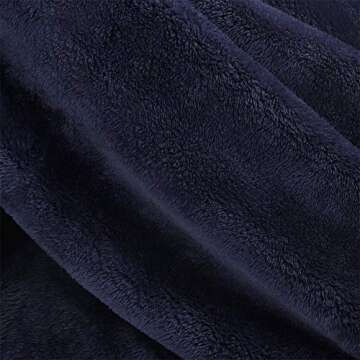 Berkshire Blanket Extra-Fluffy Throw Blanket - Dark Blue 55" x 70"