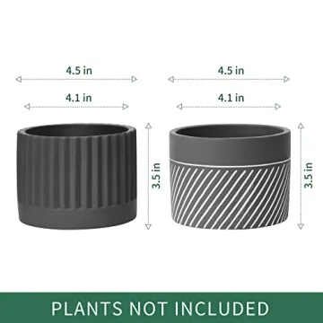 POTEY Cement Planter - Stylish 4.1" Flower Pots Set of 2