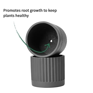POTEY Cement Planter - Stylish 4.1" Flower Pots Set of 2