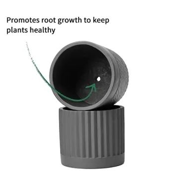 POTEY Cement Planter - Stylish 4.1" Flower Pots Set of 2