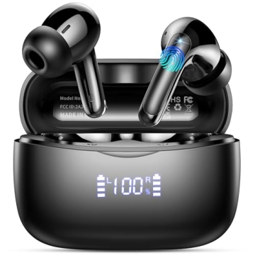 Wireless Earbuds Bluetooth 5.3, 56H Playtime, Deep Bass, Noise Cancelling