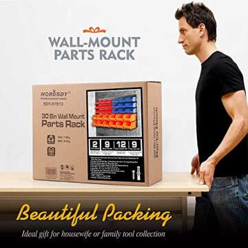 Upgrade Your Space with HORUSDY Wall Mounted Storage Bins - 30PC Organizer for Easy Tool Access!