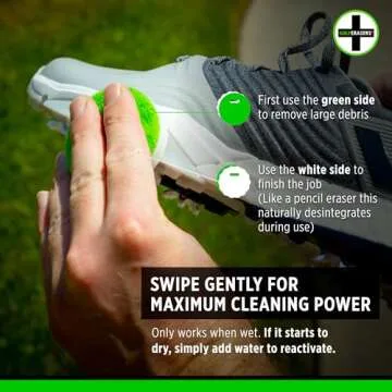 Instant Golf Eraser, Premium Dual-Sided Sponge for Cleaning Clubs, Shoes & Golf Balls - Golf Club Cleaner, Golf Ball Cleaner, Golf Club Groove Cleaner, 12 Pack Refill, Bag Tether NOT Included