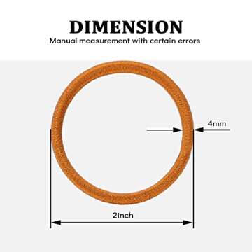 100PCS 4MM Colorful Elastic Hair Bands, Ponytail Holders for Medium to Thick Curly Hair, Women or Me...