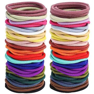 100PCS Colorful No-Metal Hair Bands for All Hair Types
