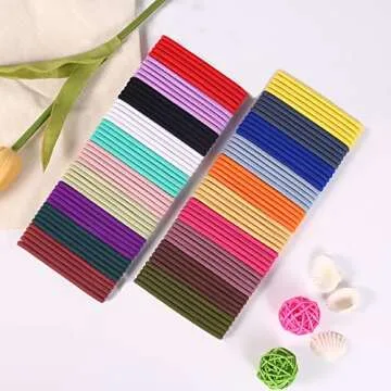 100PCS Colorful No-Metal Hair Bands for All Hair Types