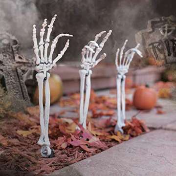 Fun Express 20" Skeleton Hand Decorations - 3 Pieces for Halloween