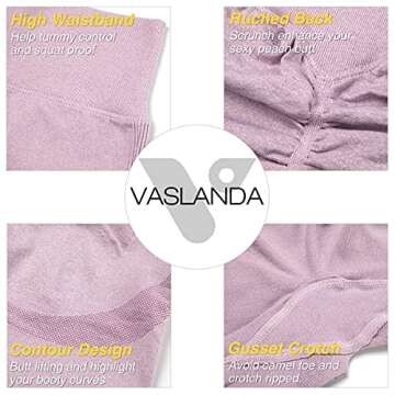 Vaslanda Women High Waist Seamless Workout Leggings