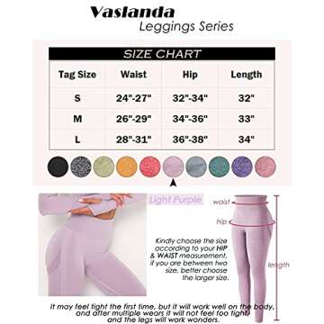Vaslanda Women High Waist Seamless Workout Leggings