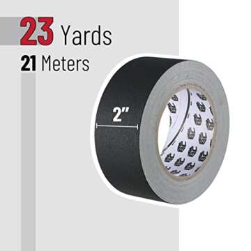 Bates- Gaffers Tape 2 Inch, 23 Yard, Gaffers Tape, Black Gaffers Tape, Gaffing Tape, Black Gaffers T...