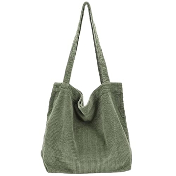 ALUWU Corduroy Tote Bag Stylish Spacious Lightweight