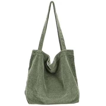 ALUWU Corduroy Tote Bag: Stylish, Spacious & Lightweight for Everyday Use