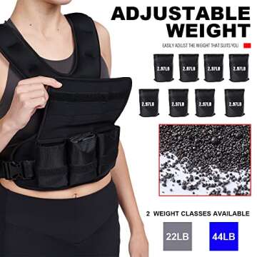 Adjustable Weighted Vest 44LB for Dynamic Workouts