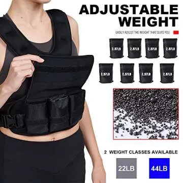 Adjustable Weighted Vest 44LB for Dynamic Workouts