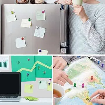 Tiergrade 60 Pack Push Pin Magnets - Strong Assorted Colors