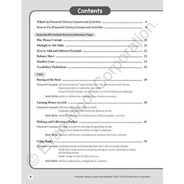 Evan-Moor Financial Literacy Lessons and Activities, Grade 4, Homeschool and Classroom Resource Work...