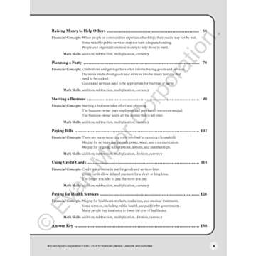 Evan-Moor Financial Literacy Lessons and Activities, Grade 4, Homeschool and Classroom Resource Workbook, Learn about Money, Earning, Paying, Buying, ... (Financial Literacy Lessons & Activities)