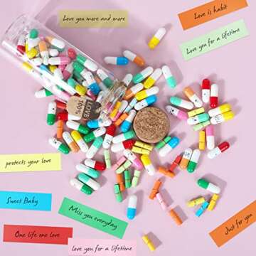 JOYIN 100 Pcs Valentines Day Party Favors Mixed Colors Capsule Letters Message in a Bottle for Valentine Kids Classroom Exchange, Gift Exchange and Game Prize