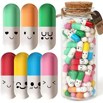 JOYIN 100 Pcs Valentines Day Party Favors Mixed Colors Capsule Letters Message in a Bottle for Valentine Kids Classroom Exchange, Gift Exchange and Game Prize