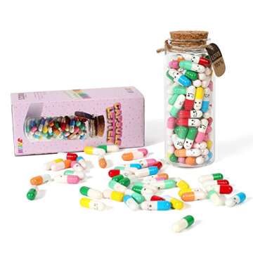 JOYIN 100 Pcs Valentines Day Party Favors Mixed Colors Capsule Letters Message in a Bottle for Valentine Kids Classroom Exchange, Gift Exchange and Game Prize