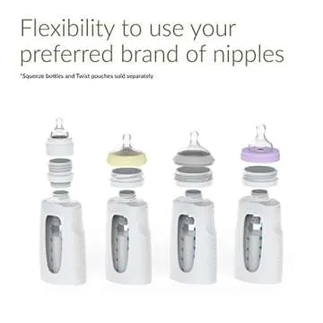 Kiinde Twist Milk Storage Bag Breast Pump and Baby Bottle Direct Pump Adapters, 3 Pairs, Leak-Free, Transfer-Free Pumping Directly Into Bag Compatible with Avent and Newer Spectra Models