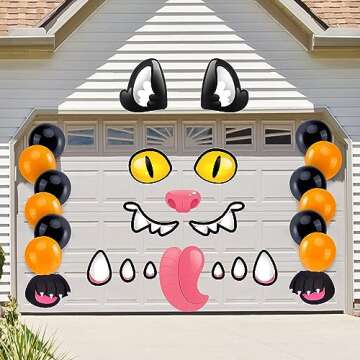 JOYIN Halloween Black Cat Trunk or Treat Car Decorations Kit for SUV Halloween Decorations Outdoor Indoor Decor, Party Favors Supplies Balloons Haunted House Garage Door Van Vehicle Lawn Archway Cute