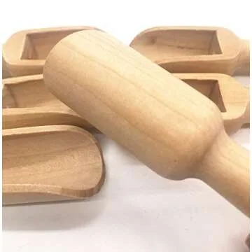LEEUEE Mini Wooden Scoops for Bath & Essential Oils