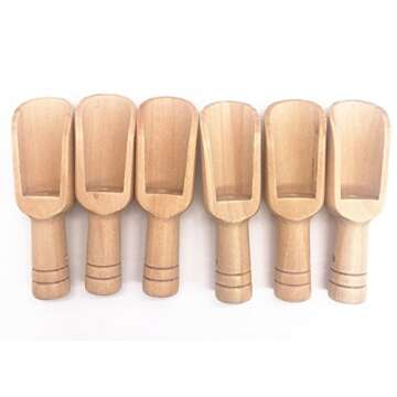 LEEUEE Mini Wooden Scoops for Bath & Essential Oils